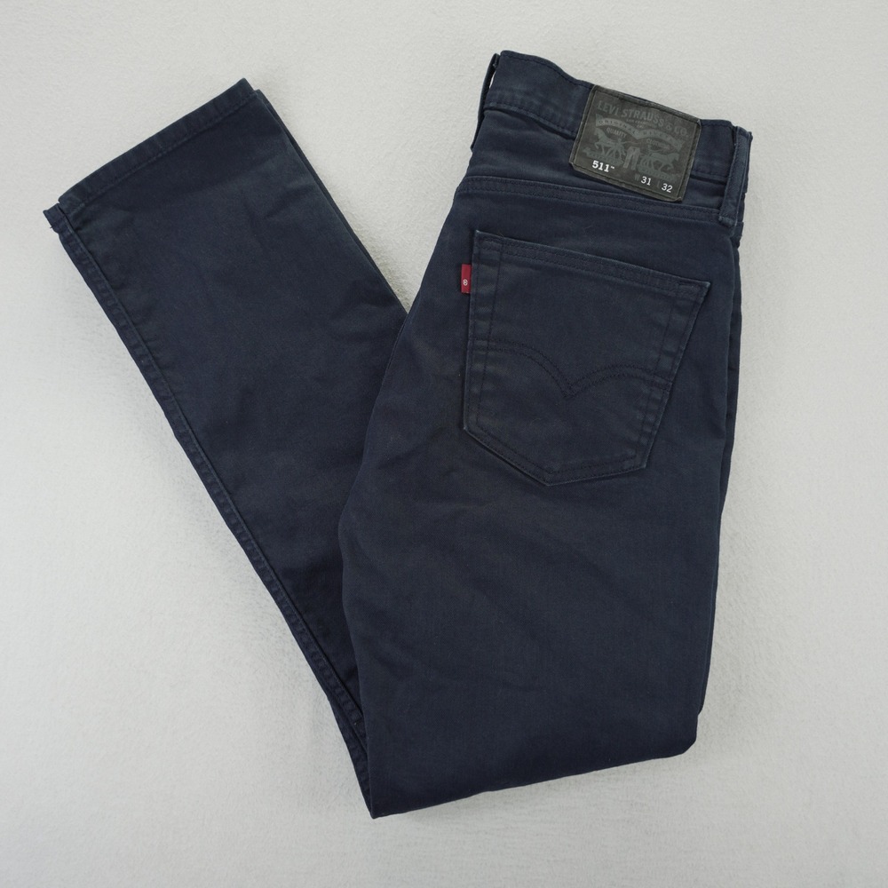 Levis 511 Slim Fit Pants Mens 31x32 (Fits 31x30) Navy Blue Twill Chino Trousers